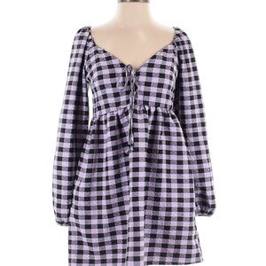 NWT Wild Fable Purple and Black Checkered Dress Size M